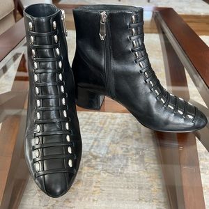 What For brand Parisian Black Leather Booties 38